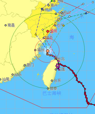 今年第8号台风“玛莉亚”将于11日凌晨掠过台湾岛北部
