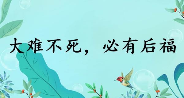生肖中大难不死必有后福的含义是什么？详细解释这个成语。 - 腿腿教学网